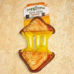NWT ~ Tuffer Chewer Refillable (Durable & Calming) Grilled Cheese  Dog Toy